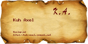 Kuh Axel névjegykártya